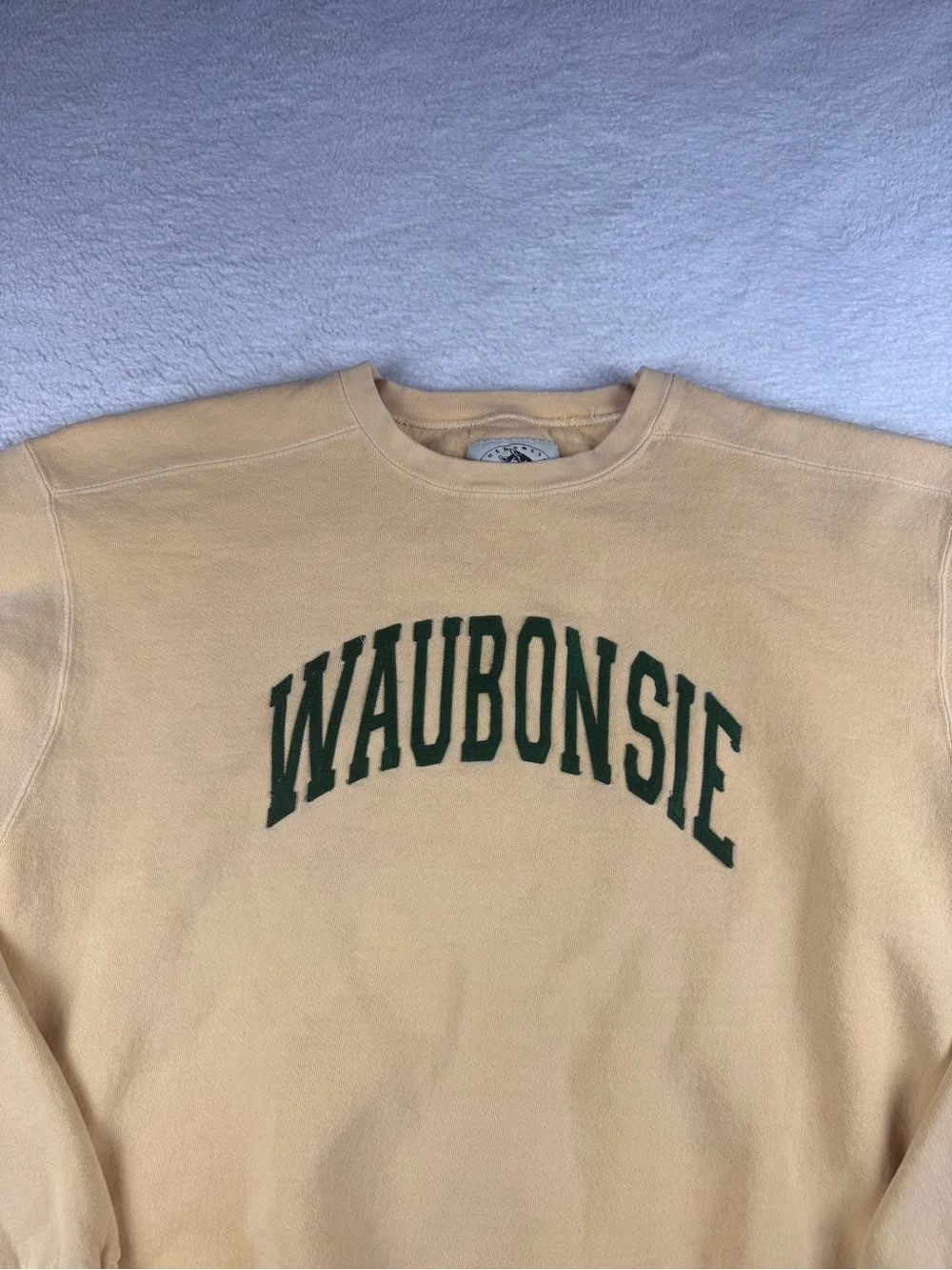 Authentic Pigment Waubonsie Crewneck Sweatshirt Mens Size XL Pale Yellow